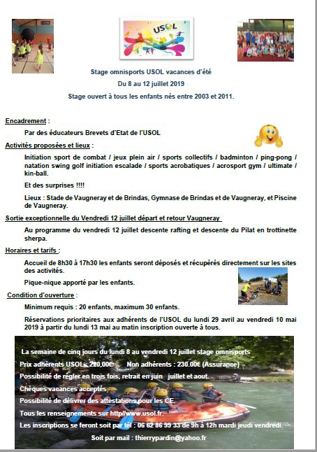 Stage omnisports d'été