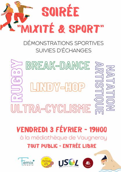 Exposition et soirée Mixité et Sport le 3 février prochain à la médiathèque de Vaugneray