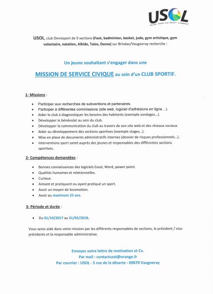 Mission de service civique.