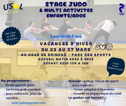 Stage Judo et Multi activités enfants ados