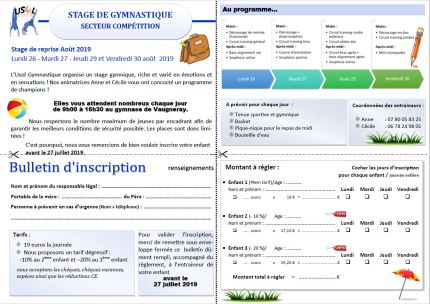 Stage de reprise Août 2019