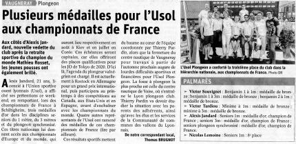 Usol Plongeon article du Progrès