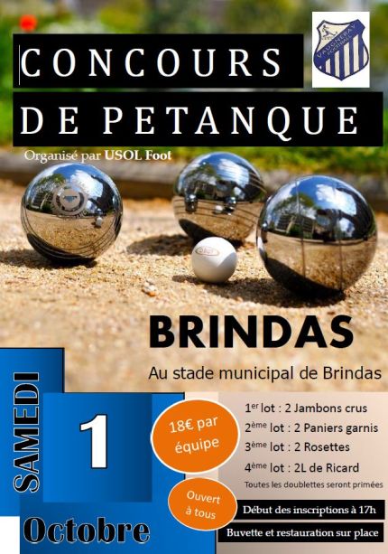 Tournoi de pétanque le 1er octobre 2022