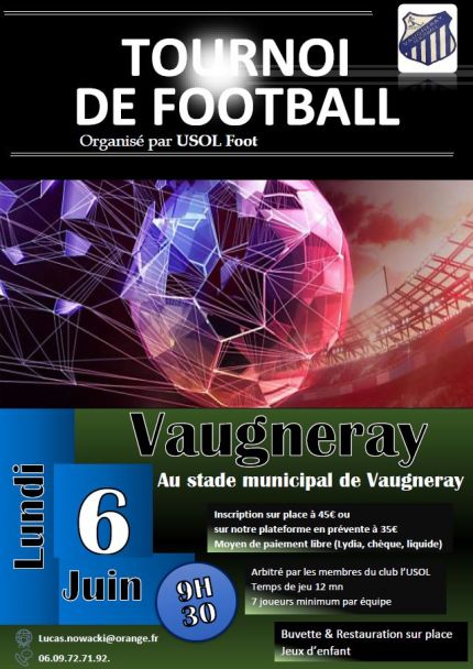 Tournoi de football le 6 juin prochain à Vaugneray