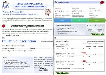 Stage de Pâques