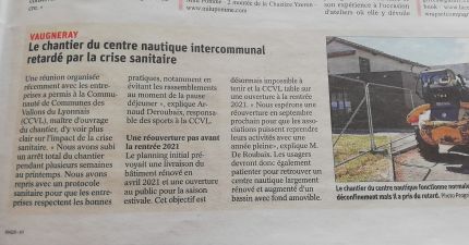 Article du Progrès sur le centre nautique intercommunal