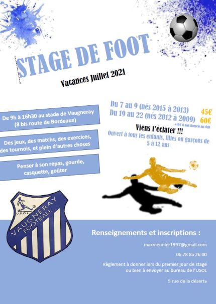 Stage de Foot Vacances juillet 2021