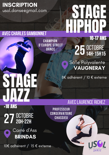 Stage hip hop et jazz Vacances de la Toussaint