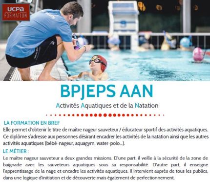 Formation BPJEPS Activités Aquatiques de la Natation