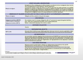 Nouvelles mesures sanitaires pour le sport applicables au 14 décembre