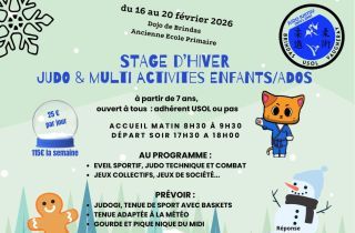 Stage d'hiver Judo et Multi activités enfants/ados
