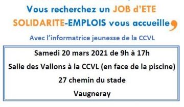 Journée informations job d'été pour les 17 ans ou plus le samedi 20 mars 2021