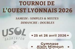 Tournoi de l'USOL Badminton - 26 & 26 avril 2026