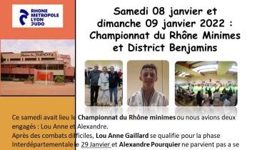 Résultas du championnat du Rhône Minimes et District Benjamins