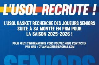 Suite à sa montée en PRM pour la saison 2025-2026 l'Usol Basket recrute des joueurs séniors !