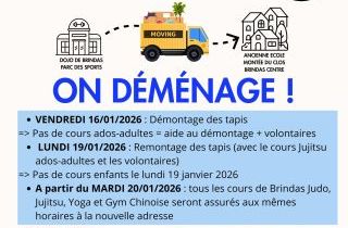 Dojo de Brindas déménage temporairement !