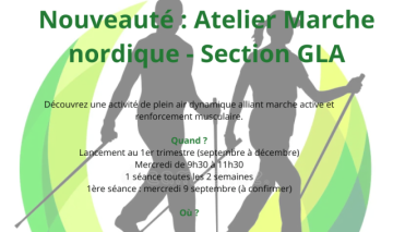 Nouveau atelier Marche Nordique à partir du 16 septembre 2026