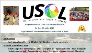 Stage omnisports d'été 2020 - Annulé