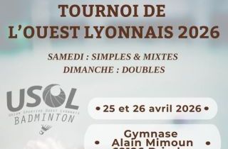 Tournoi de l'USOL Badminton - 26 & 26 avril 2026